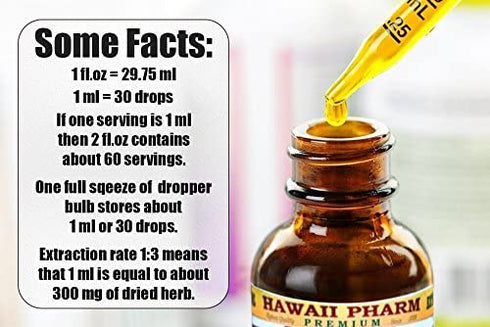 Witch Hazel Alcohol-Free Liquid Extract, Witch Hazel (Hamamelis Virginiana) Dried Leaf Glycerite Natural Herbal Supplement, Hawaii Pharm, USA 2 fl.oz